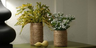 jute wrapped jar vase