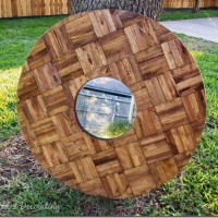 decorative mirror made of wood shims 1_thumb