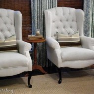 reupholstered wingback chairs