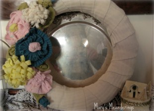 inspiration files--spring wreath made from old sweaters from marys meanderings