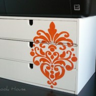 inspiration files--desktop storage drawer unit with damask stencil from the stonybrook house--thumbnail