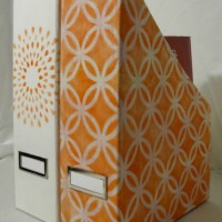 inspiration files--stenciled fabric magazine holders from the stonybrook house