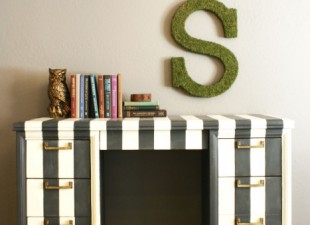 inspiration files--striped desk from because i like to decorate
