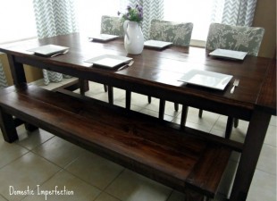 inspiration files--farmhouse table and bench from domestic imperfection