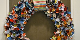 upcycled magazine wreath 8