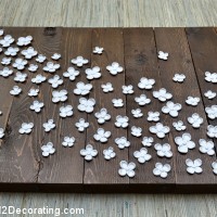 polymer clay flowers and weathered wood artwork 10