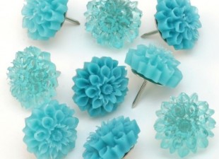 inspiration files--resin chrysanthemum thumb tacks from stars and sunshine blog