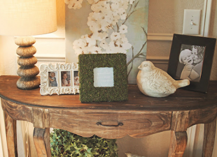 Create easy and inexpensive frames using cheap wood frames and packaged moss