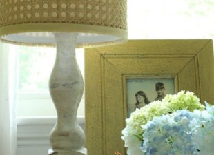 inspiration files--natural cane lampshade horchow knockoff from at home on the bay blog