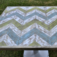 chevron wood table top - thumb