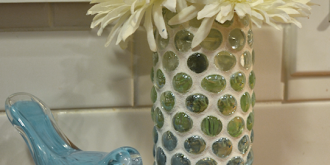 grouted glass marble vase - thumb