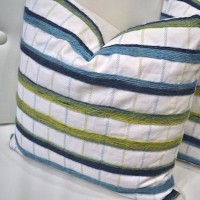 variegated yarn embellished pillow- thumb