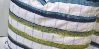 variegated yarn embellished pillow- thumb
