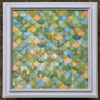 watercolor fish scale artwork - thumbnail