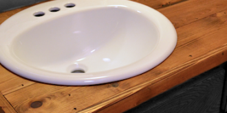 Wood bathroom countertop for under $35