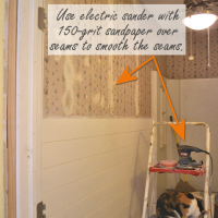 My alternative to stripping wallpaper - step 2 - sand the seams