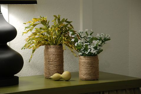 Jute-Wrapped Jar Vase