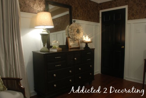 dresser makeover, black interior doors