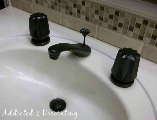 Painted Bathroom Faucets & Shower Enclosure