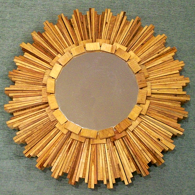 Wood Shim Sunburst Mirror