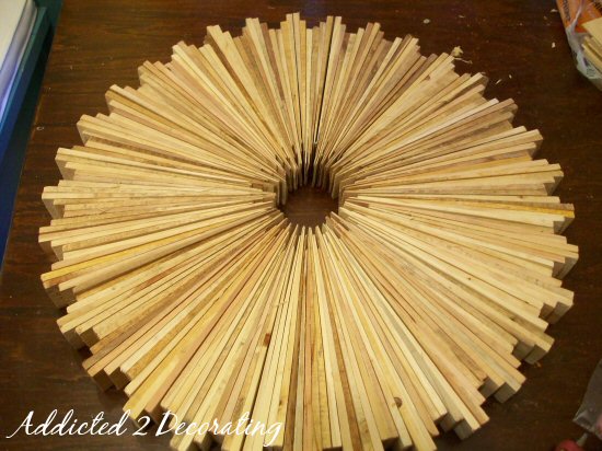 Make a sunburst mirror out of wood shims