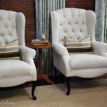 Reupholstered Wingback Chairs