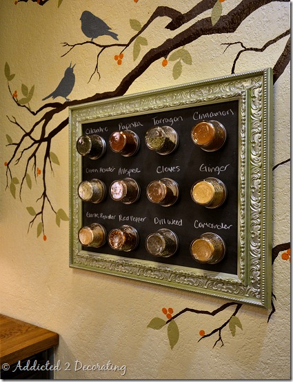 Framed Magnetic Chalkboard Spice Rack