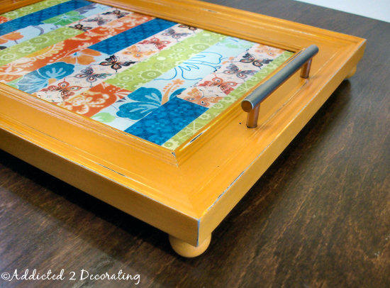 Decoupaged serving tray