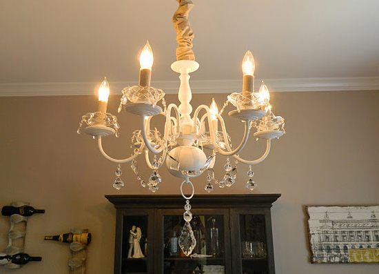 brass chandelier makeover--after