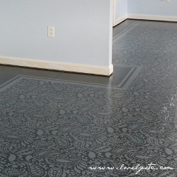 Painted & Stenciled Plywood Subfloor