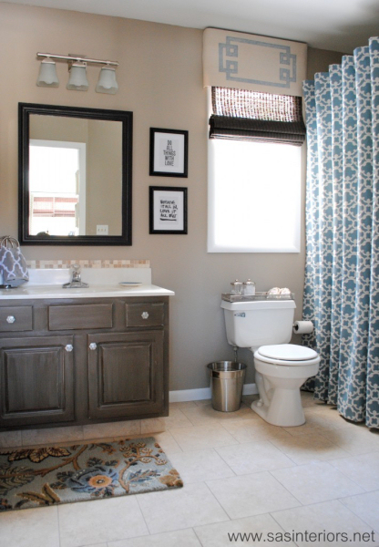 Scary Purple To Beautiful Neutral Bathroom Makeover