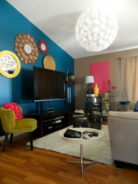 Bold and Colorful Living Room Makeover