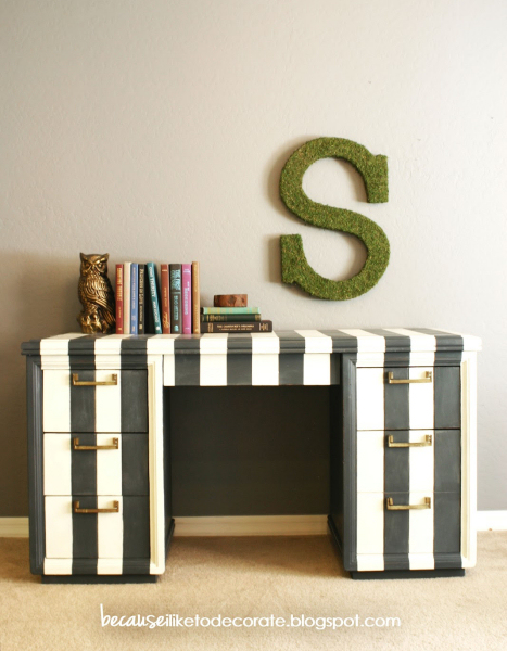 Striped Painted Desk