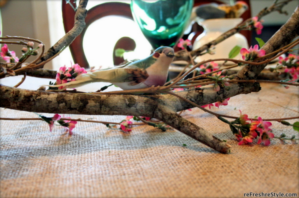 Natural Branch & Bird Spring Centerpiece