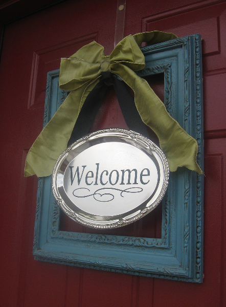 Front Door Decor - Framed "welcome" sign