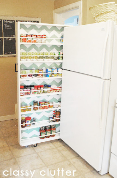 DIY Roll Out Canned Food Storage Shelf