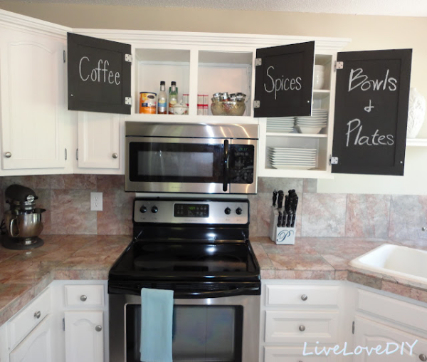 Kitchen Makeover With Chalkboard Cabinet Doors