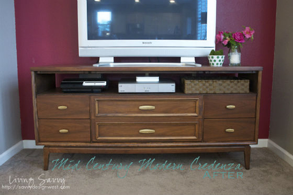 Mid Century Modern Dresser Turned Customized Credenza