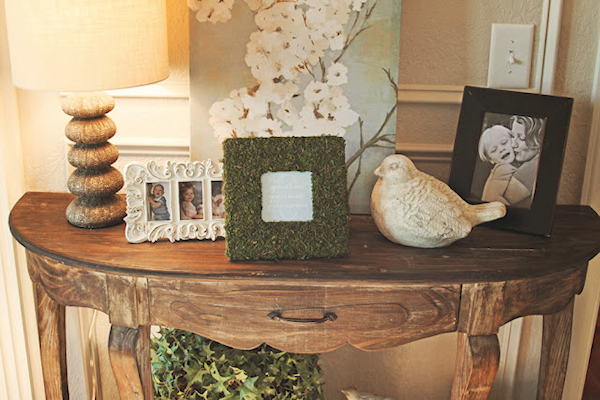 Create easy and inexpensive frames using cheap wood frames and packaged moss