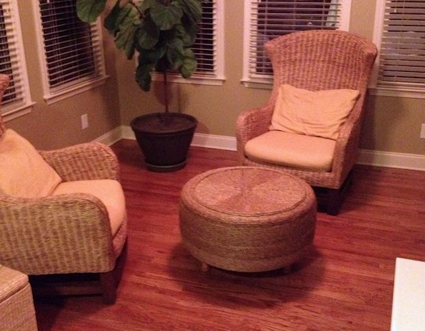 DIY Sisal Ottoman Made From A Tire