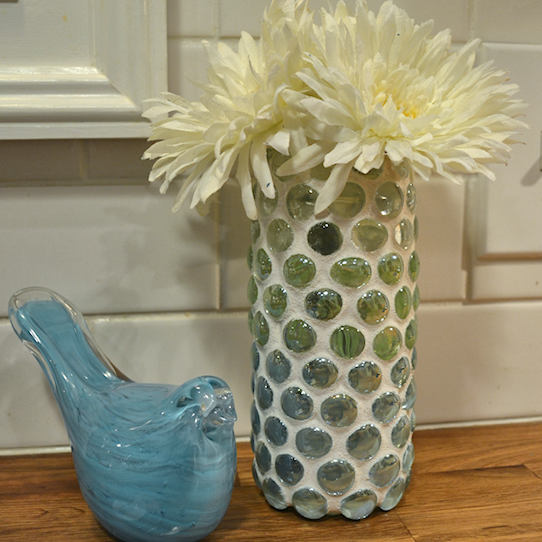 DIY: Grouted Iridescent Glass Marble Vase