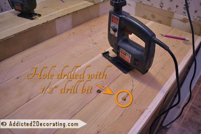 Step by step instructions for making a wood countertop for a bathroom