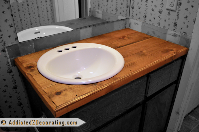 DIY wood countertop for the bathroom