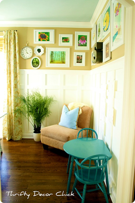 Wainscoting ideas - board and batten in home office from Thrifty Decor Chick