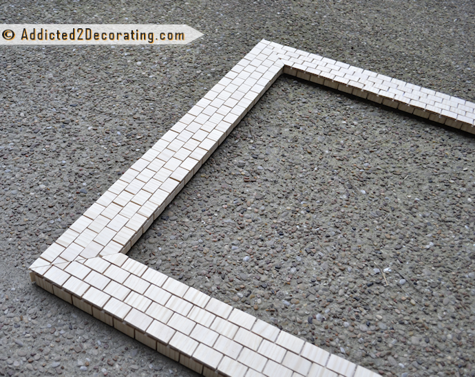 DIY mosaic tile framed mirror