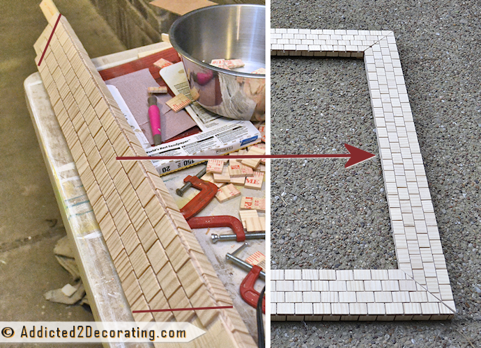 Make a mosaic tile bathroom mirror