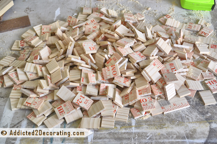 Make a custom mosaic tile frame from wood yardsticks