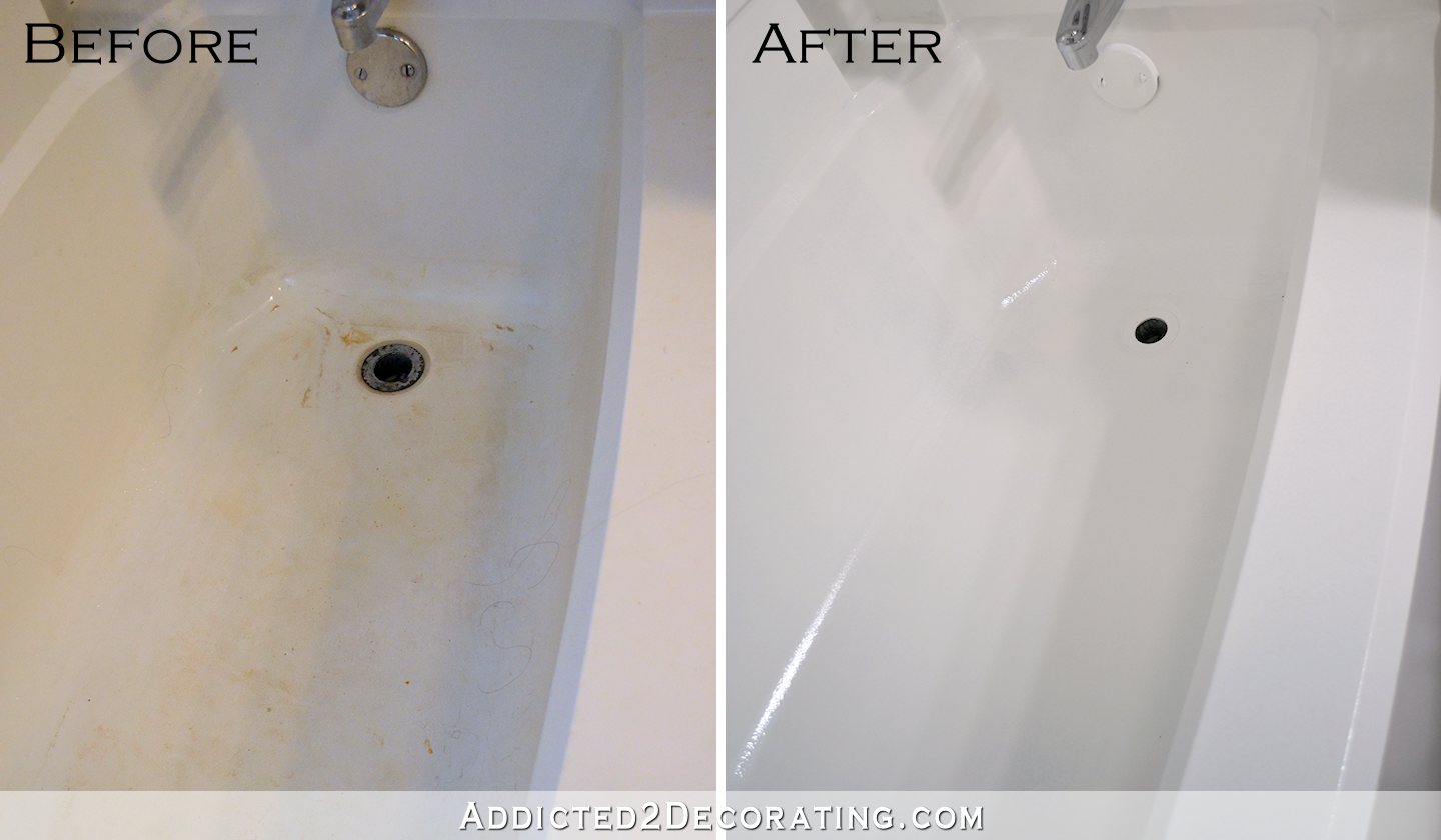 painted bathtub - before and after