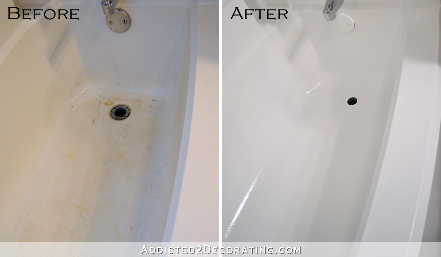 painted bathtub - before and after