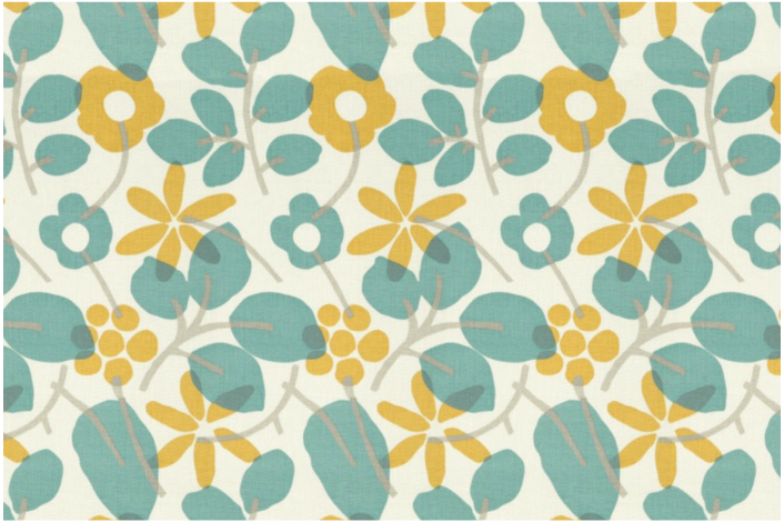 Painted floor cloth inspiration - fabric from Calico Corners
